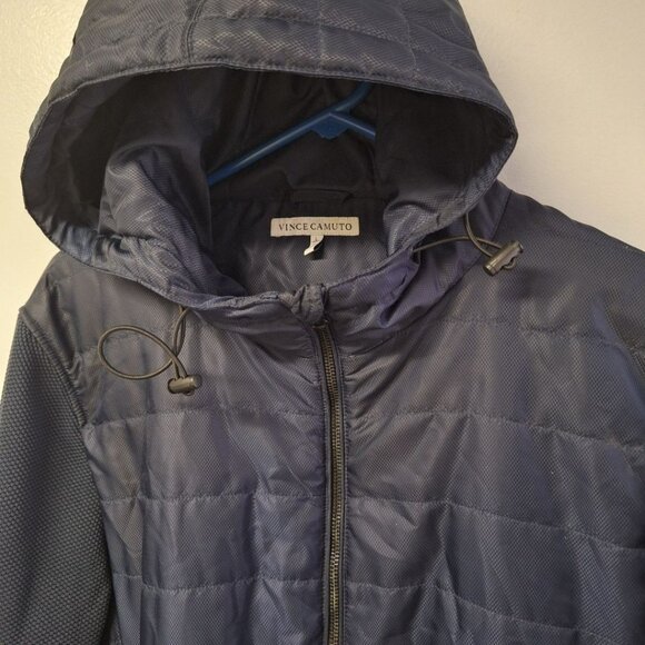 Vince Camuto Blue Jacket Full Zip Mens Large Hooded Pockets Hiking Camp Outdoors - Picture 4 of 12